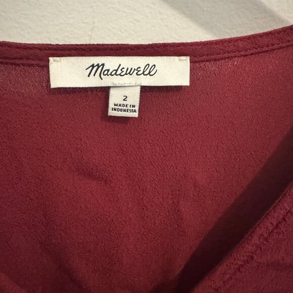 🍷Madewell Button Front Surplice V-Neck Blouse | Size 2 (fits S) - Picture 8 of 9